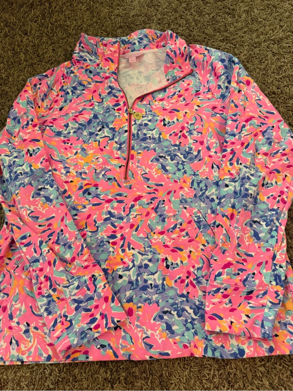Lilly Pulitzer Pink Multi Abstract Pullover